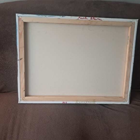 Bob Ross Inspired Oil Paint Hand Painted Canvas Palette Knife Painting Mountains - Picture 5 of 5